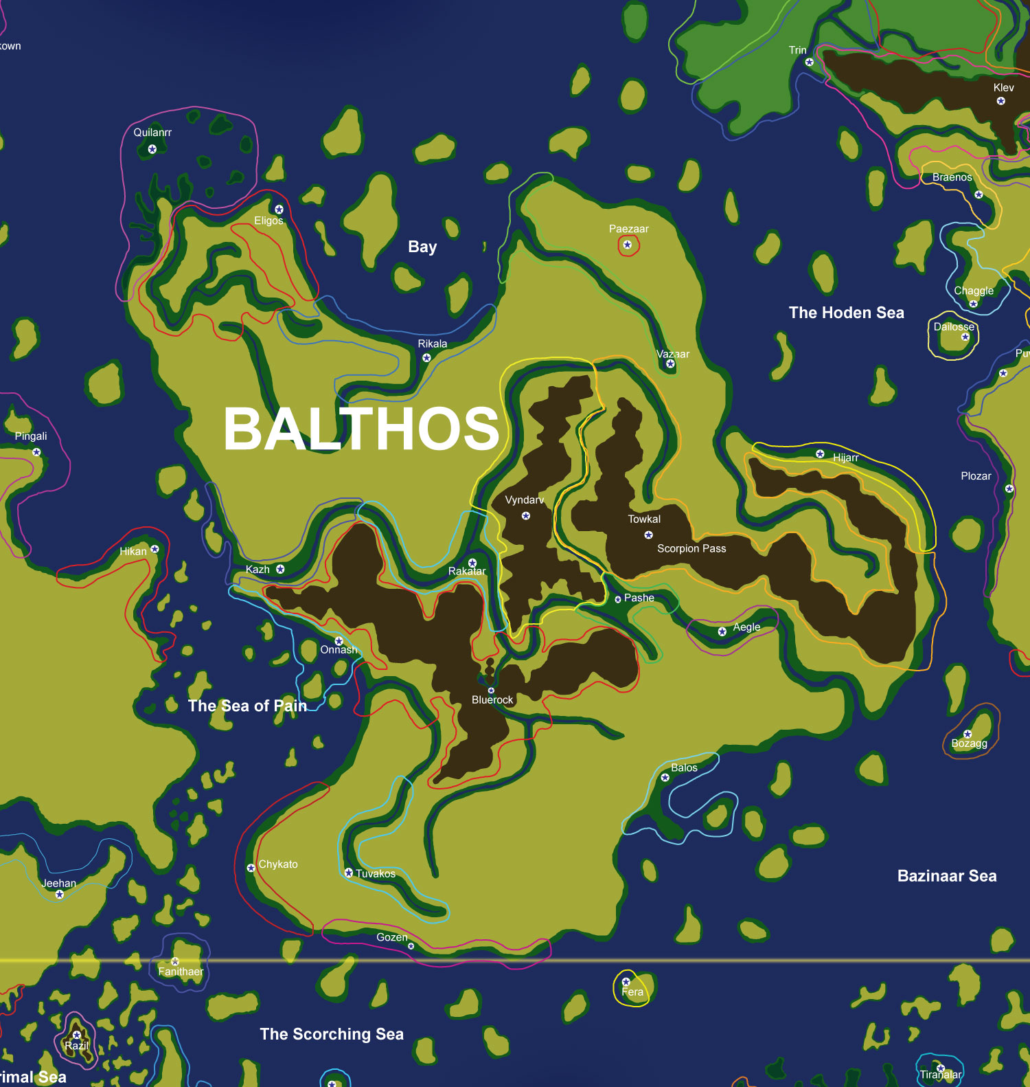 Map of the continent of Balthos
