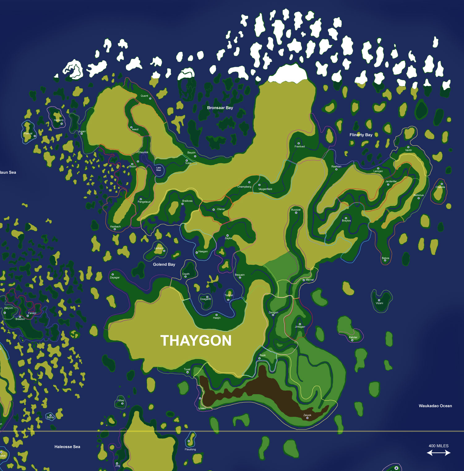 Map of the continent of Thaygon