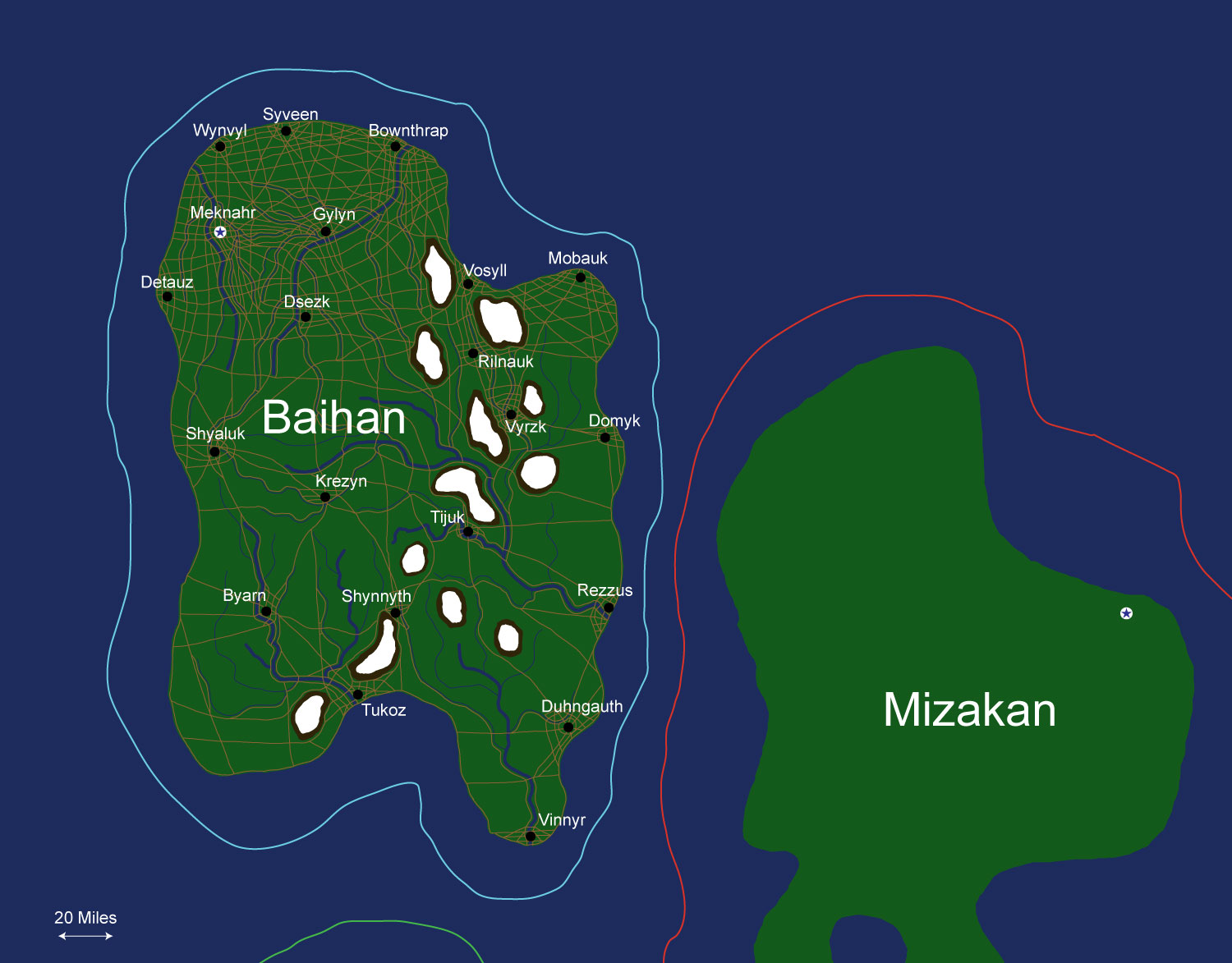 Map of the nation of Baihan
