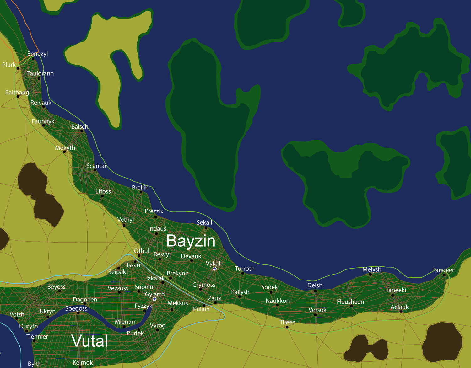 Map of the nation of <strong>Bayzin</strong>