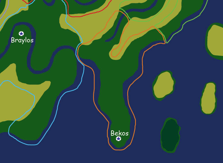 Map of the nation of Bekos