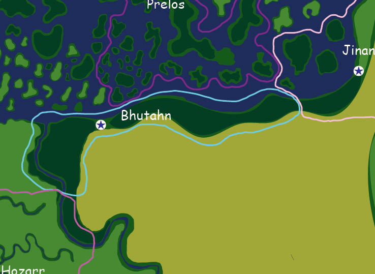 Map of the nation of Bhutahn