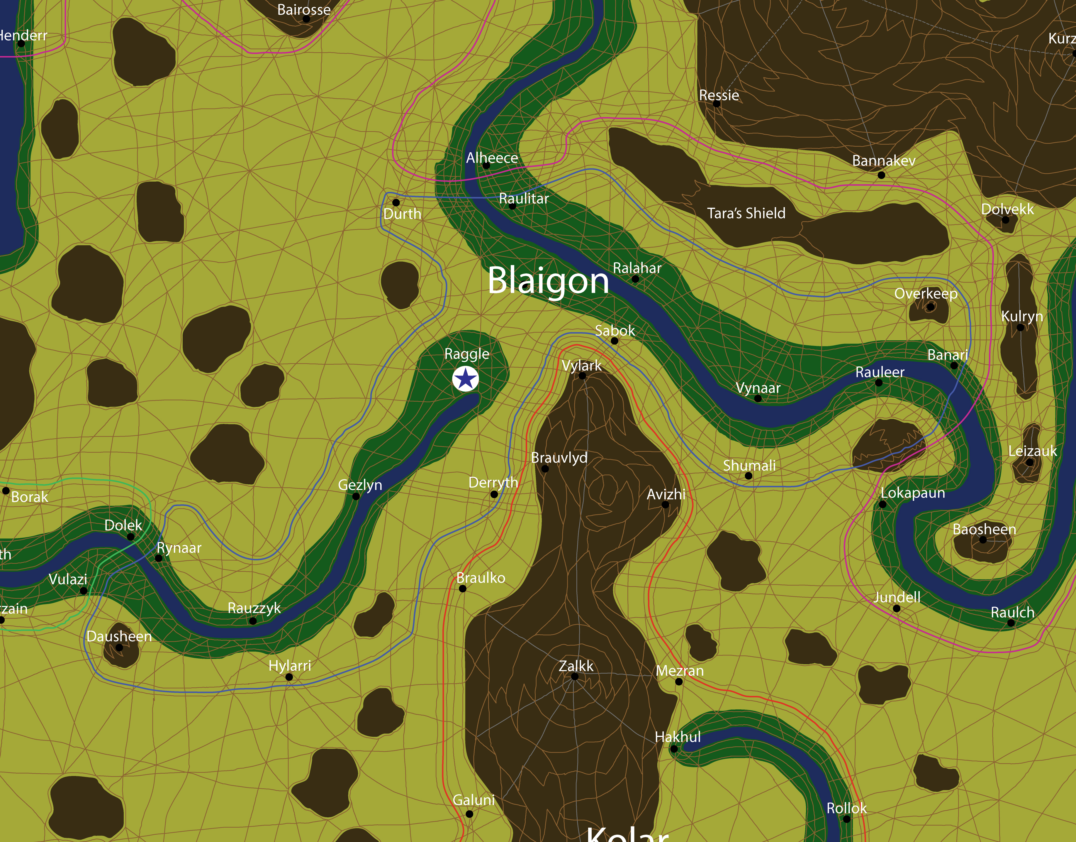 Map of the nation of Blaigon