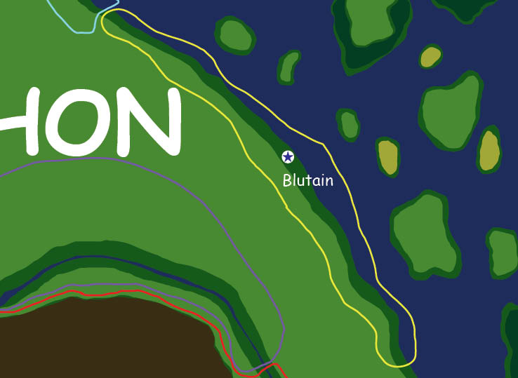 Map of the nation of Blutain