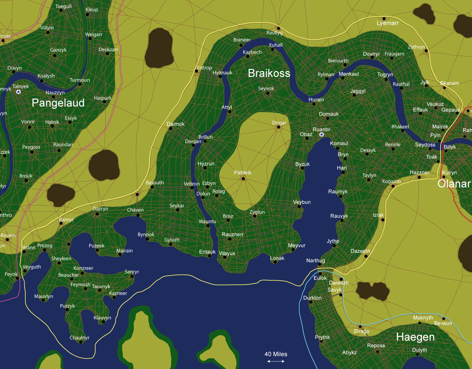 Map of the nation of Braikoss