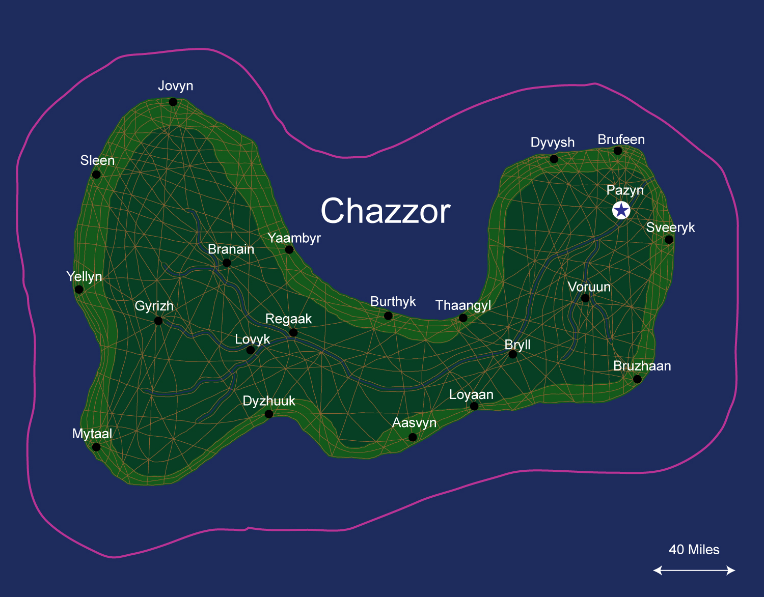 Map of the nation of Chazzor