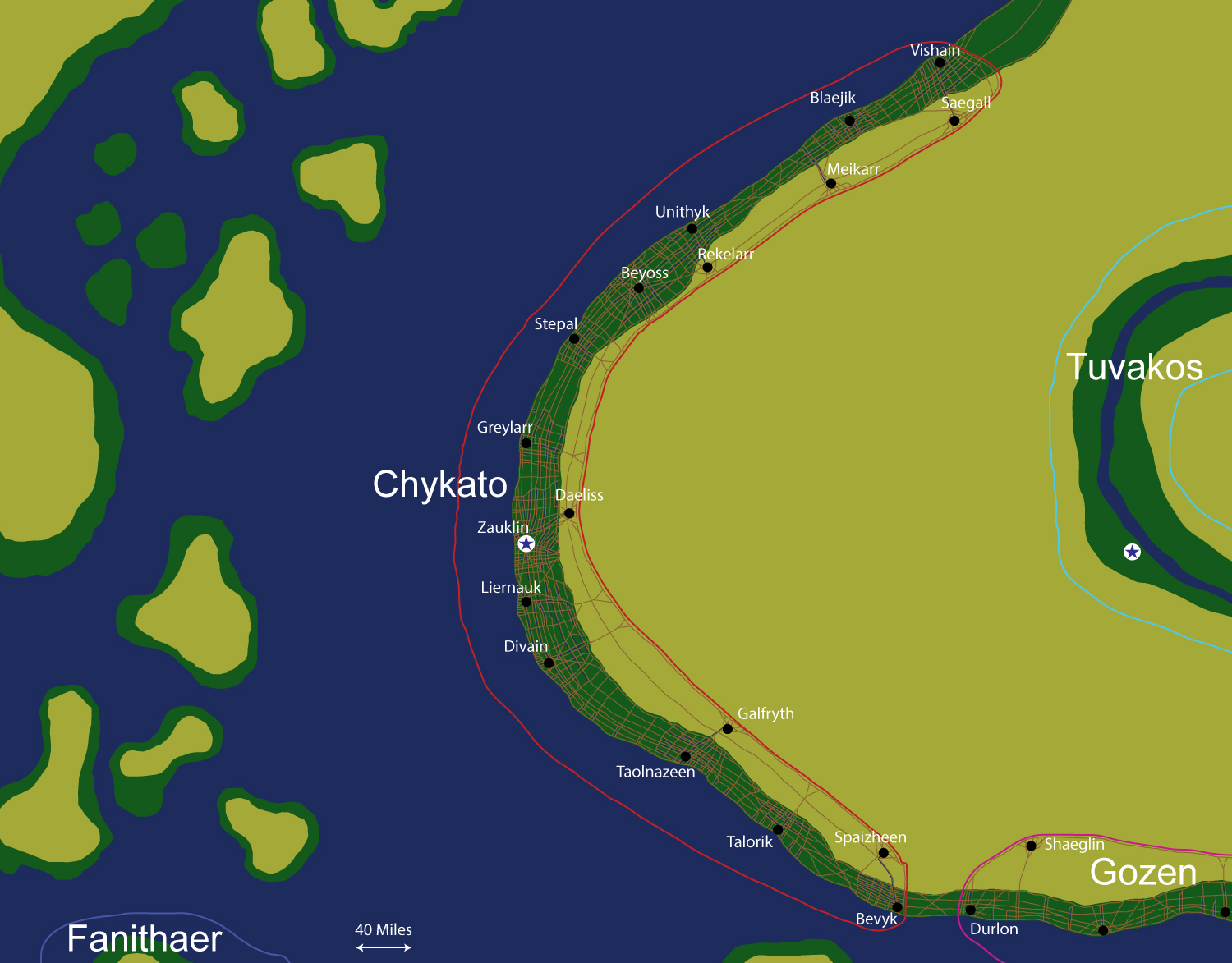 Map of the nation of Chykato