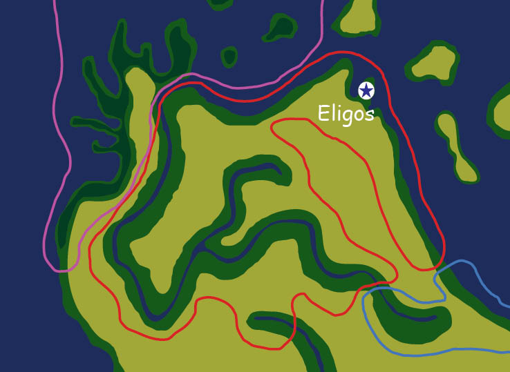 Map of the nation of Eligos