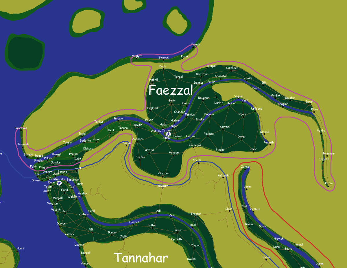 Map of the nation of Faezzal