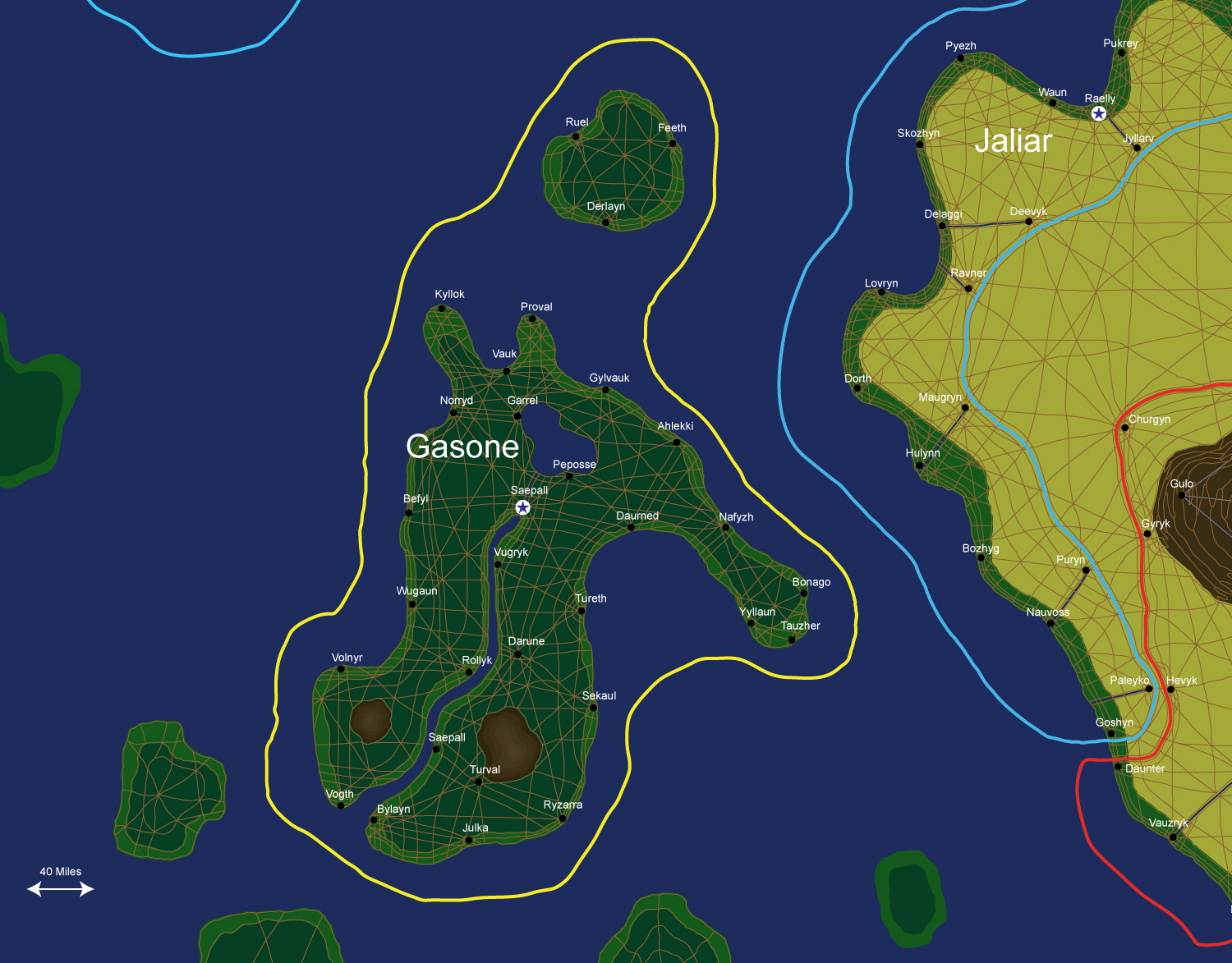 Map of the nation of Gasone