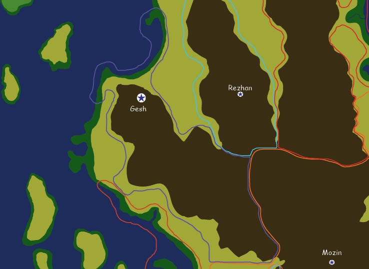Map of the nation of Gesh