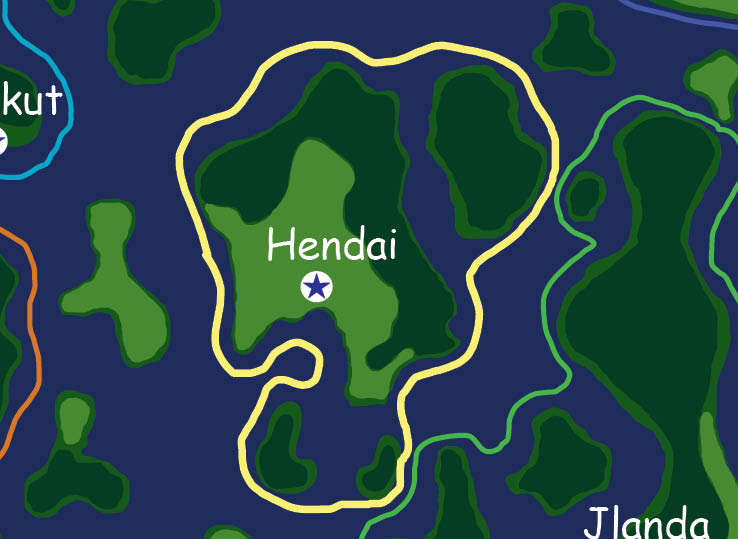 Map of the nation of Hendai
