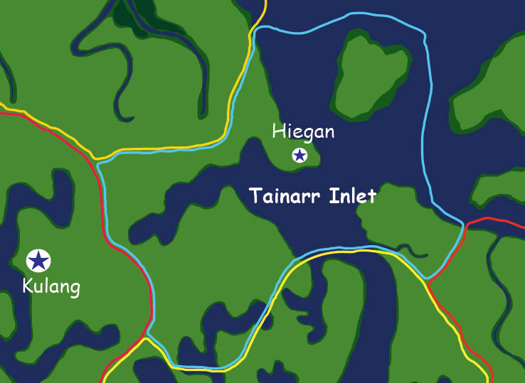 Map of the nation of Hiegan