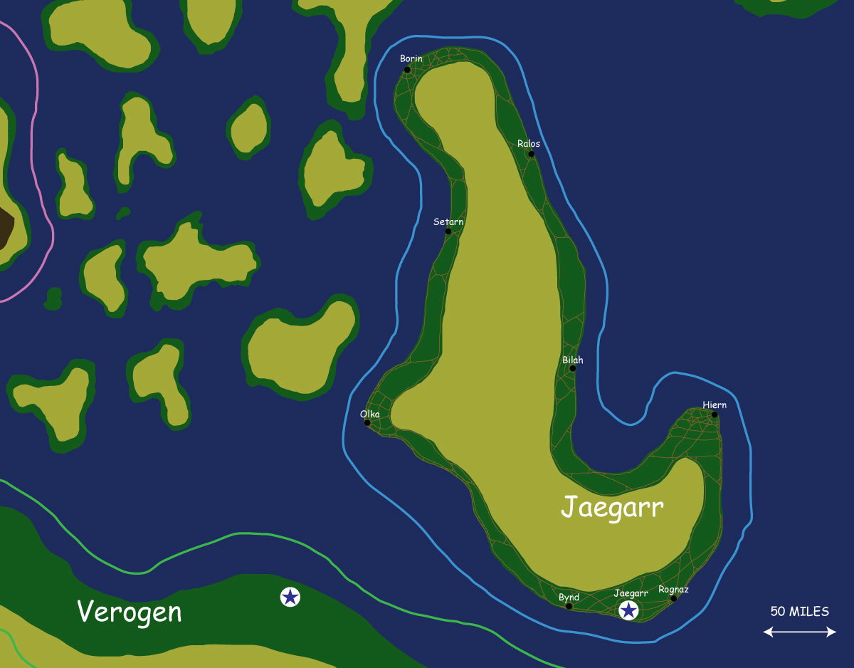 Map of the nation of Jaegarr