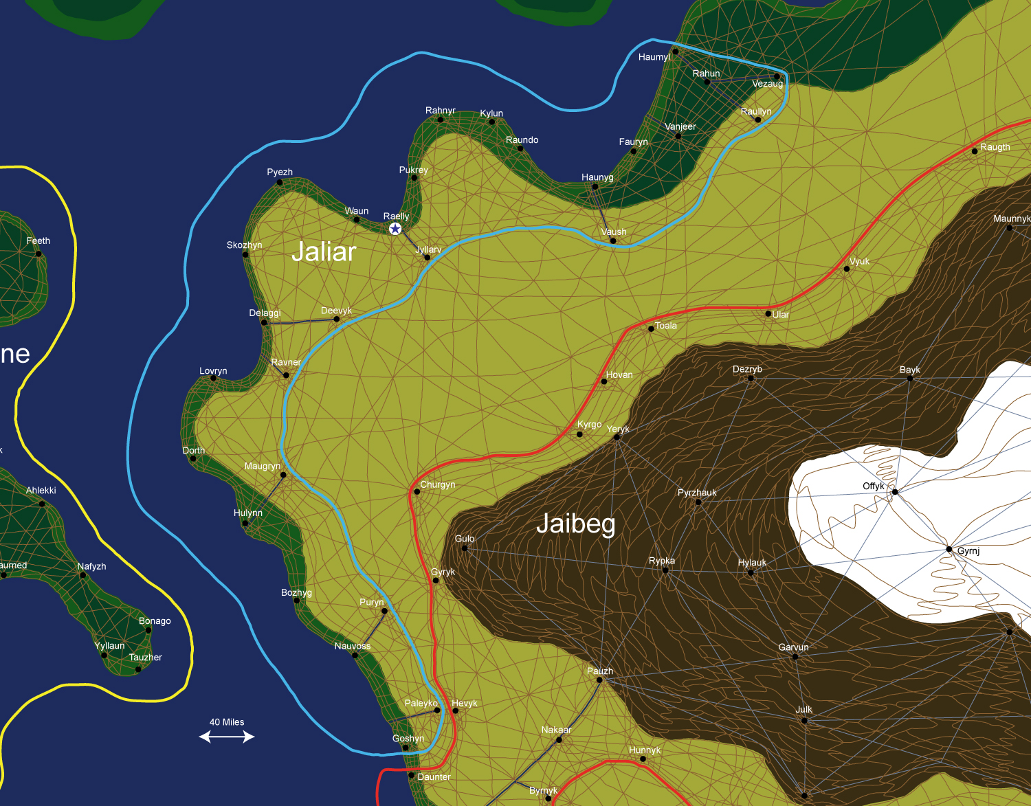 Map of the nation of Jaliar