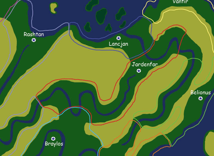 Map of the nation of Jardenfar