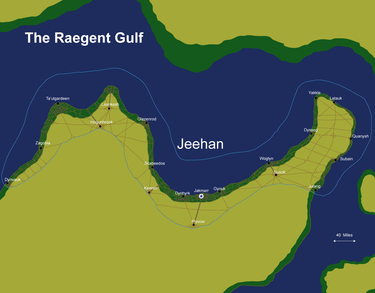 Map of the nation of Jeehan