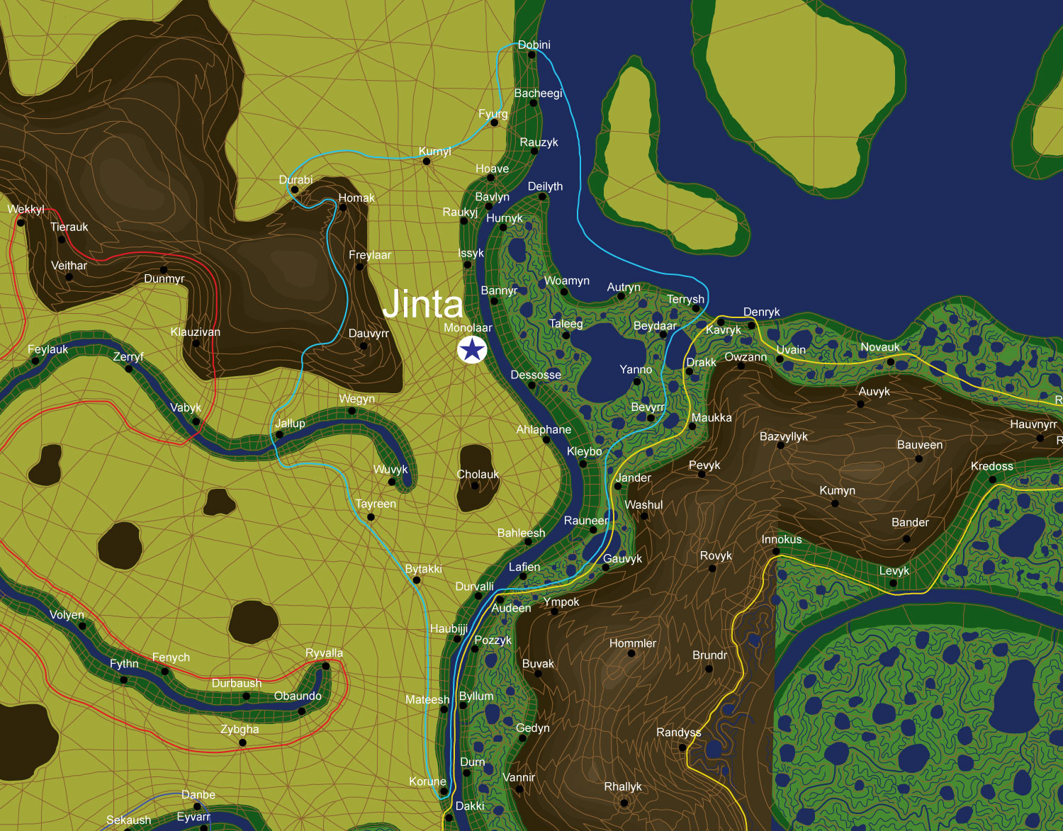 Map of the nation of Jinta