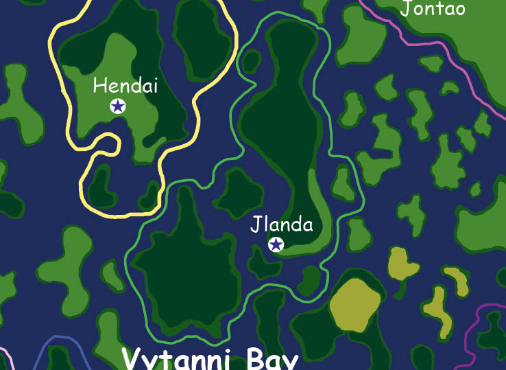 Map of the nation of Jlanda