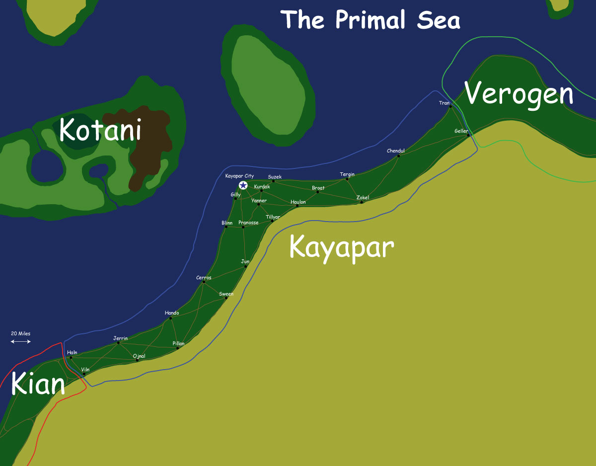 Map of the nation of Kayapar