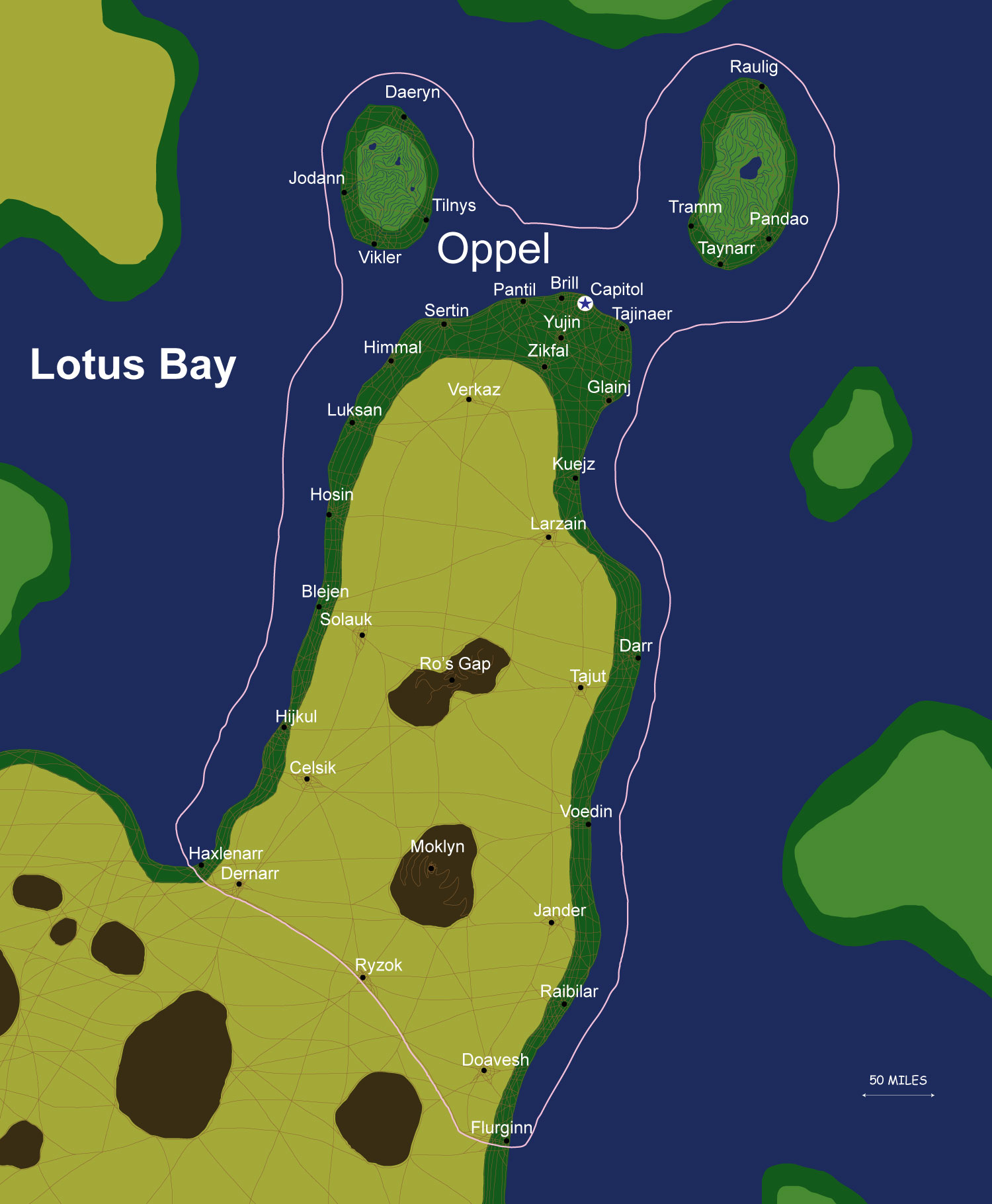 Map of the nation of Oppel