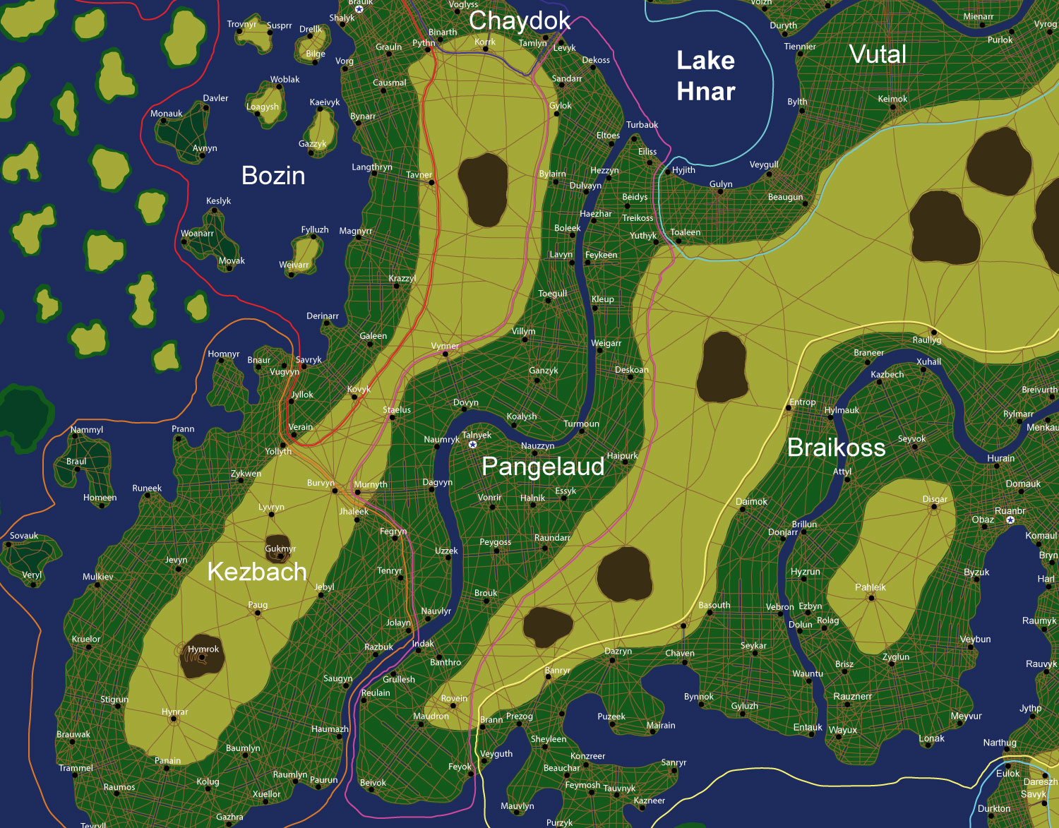 Map of the nation of Pangelaud