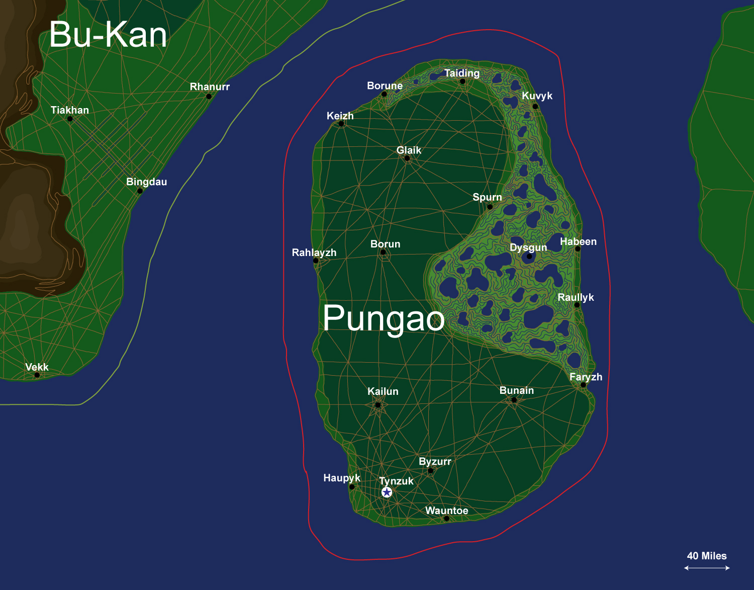 Map of the nation of Pungao