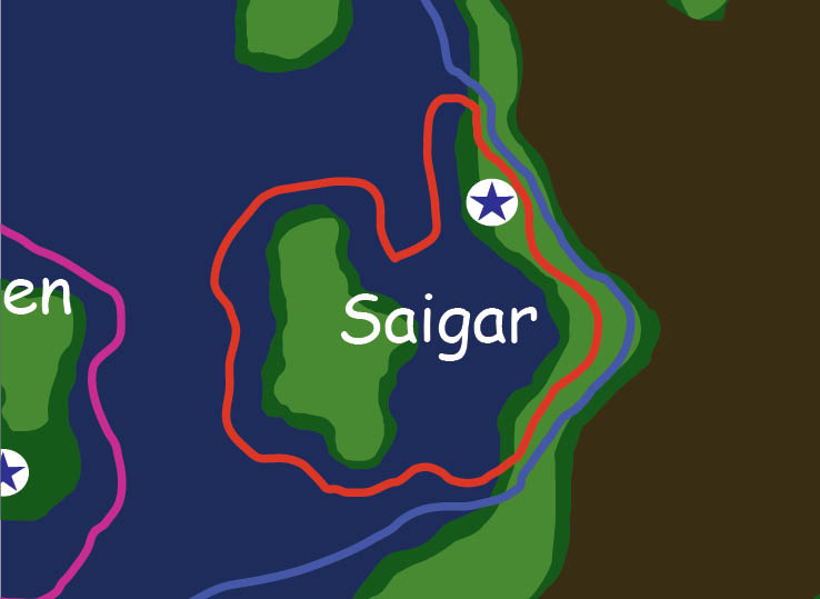 Map of the nation of Saigar