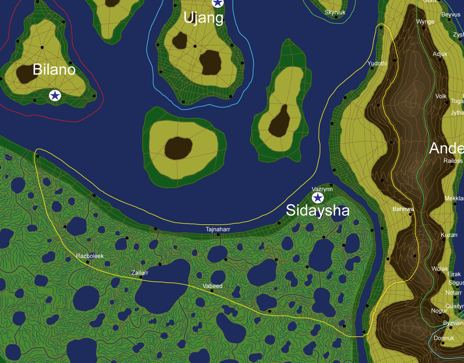 Map of the nation of Sidaysha