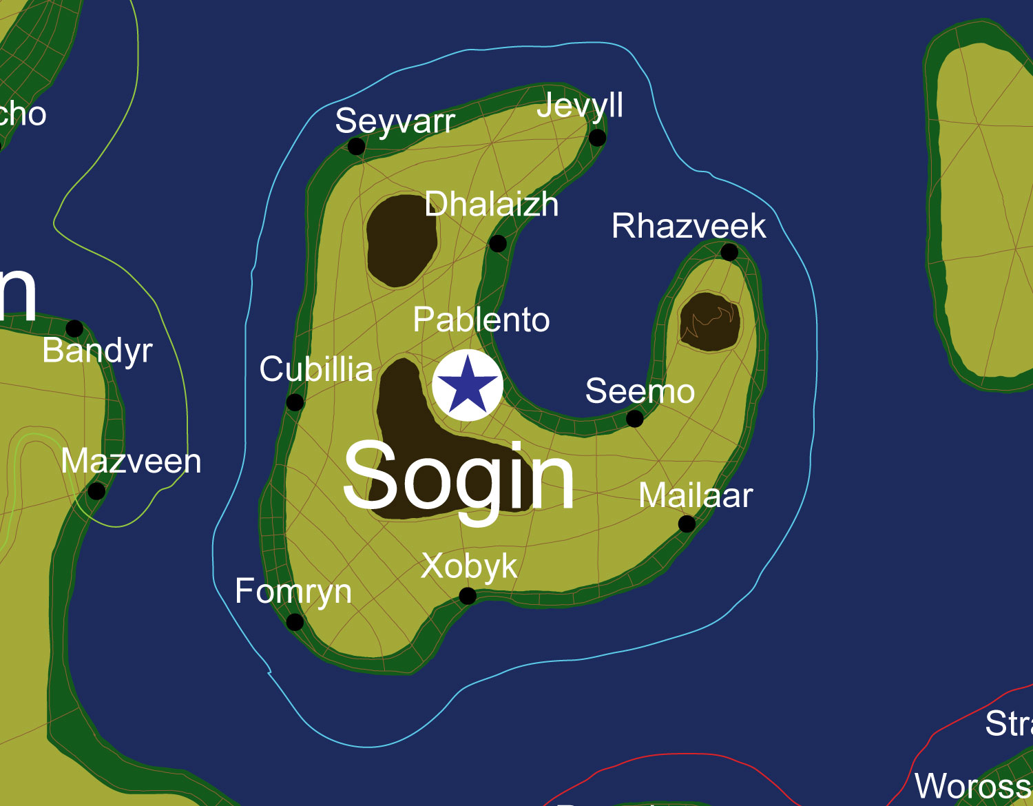 Map of the nation of Sogin