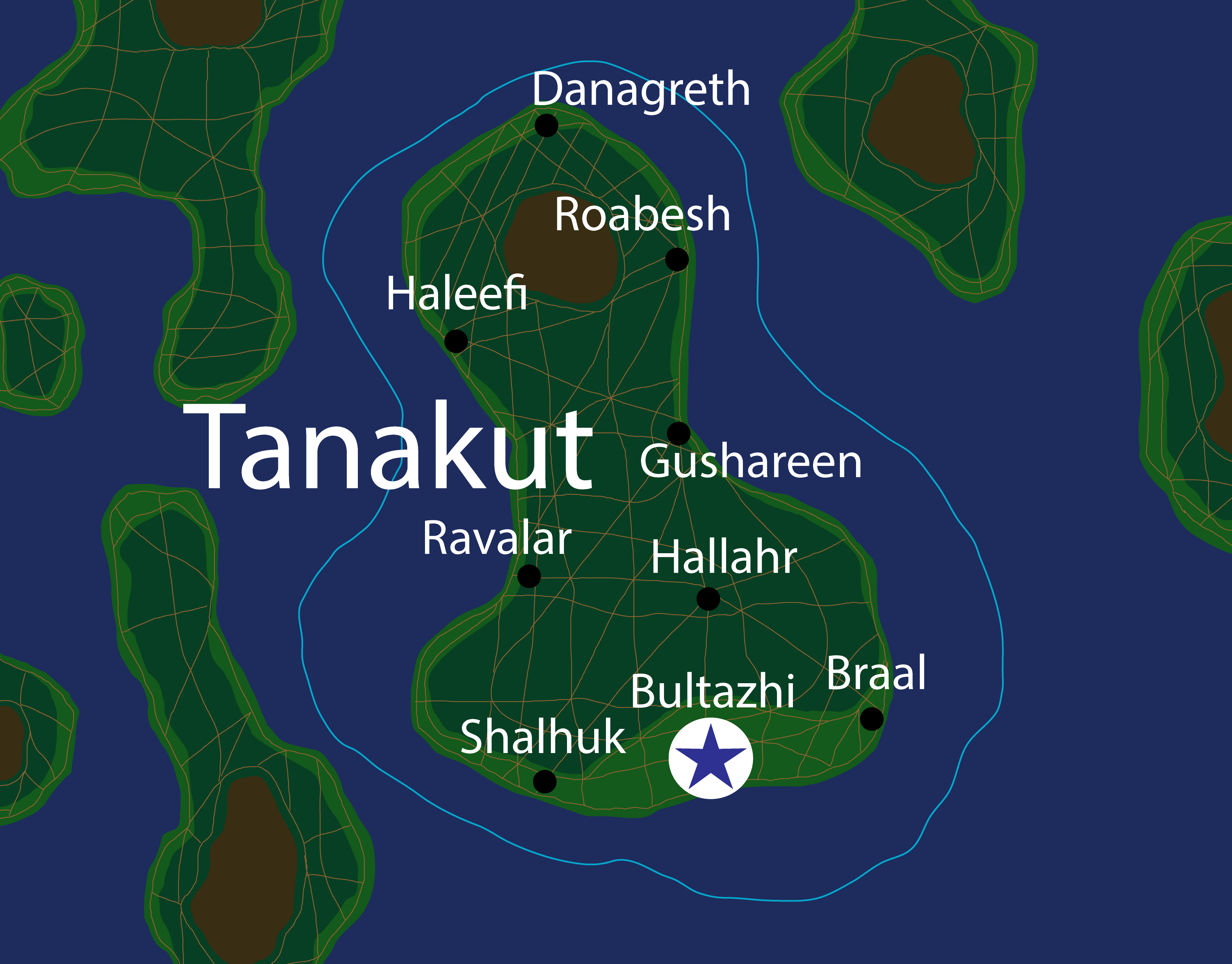 Map of the nation of Tanakut