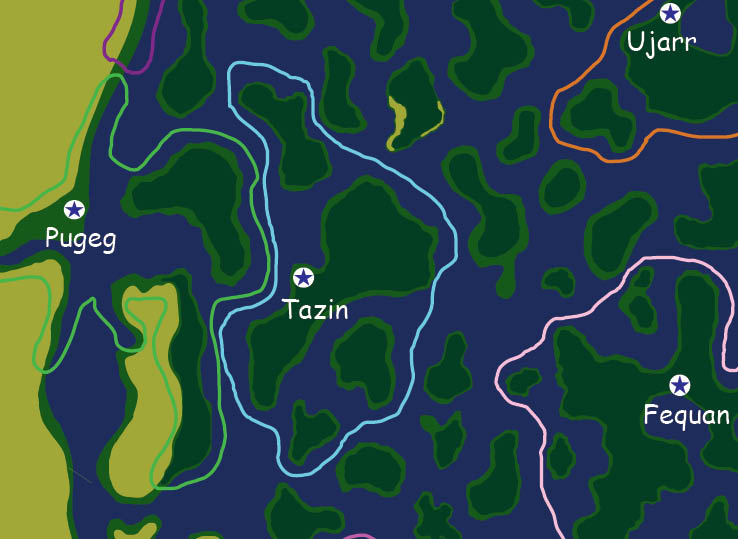 Map of the nation of Tazin