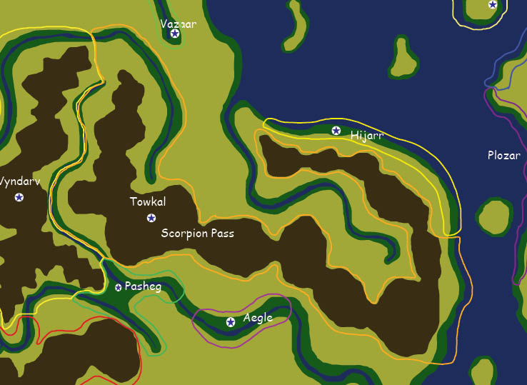 Map of the nation of Towkal