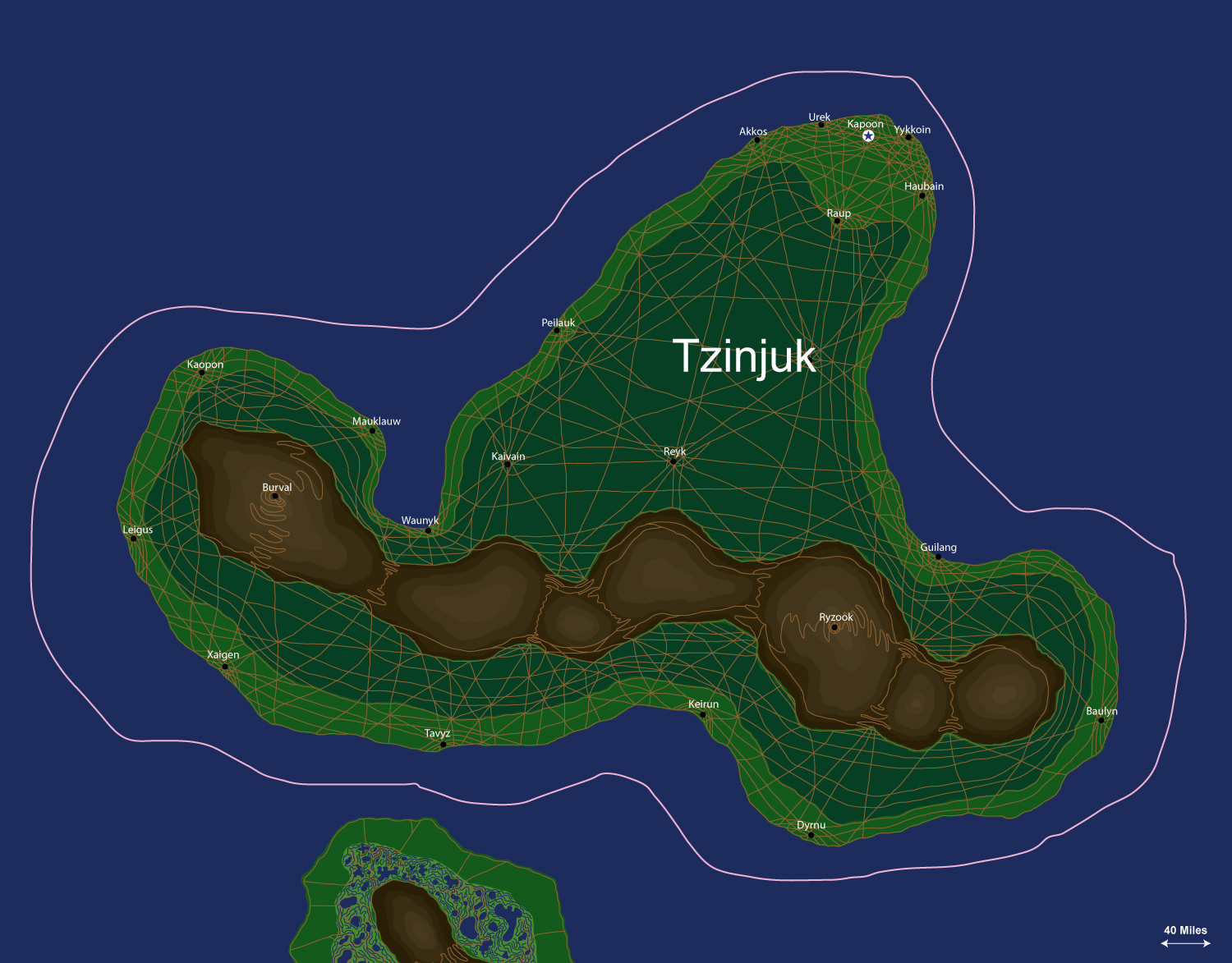 Map of the nation of Tzinjuk