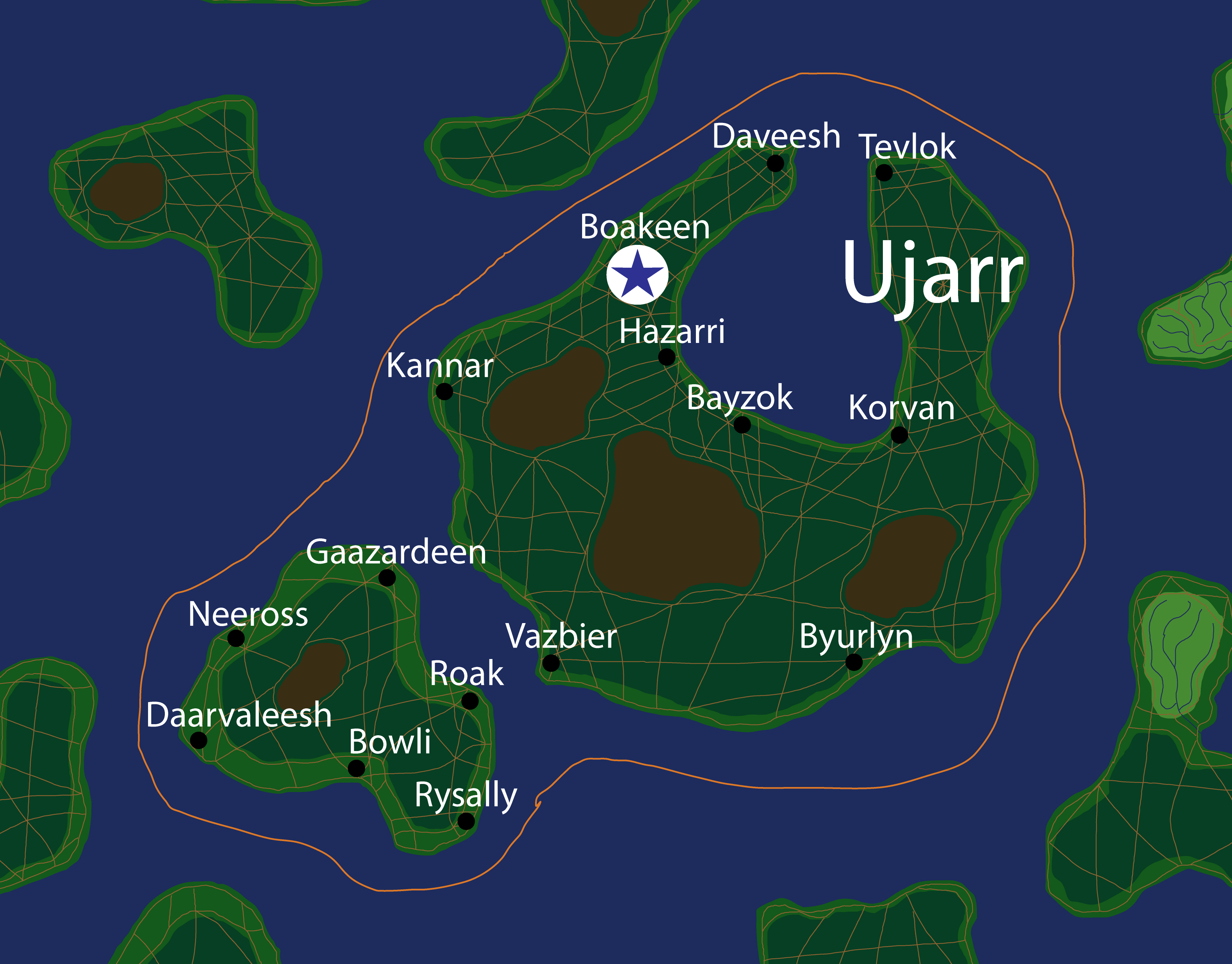 Map of the nation of Ujarr
