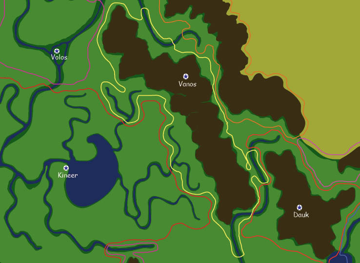Map of the nation of Vanos