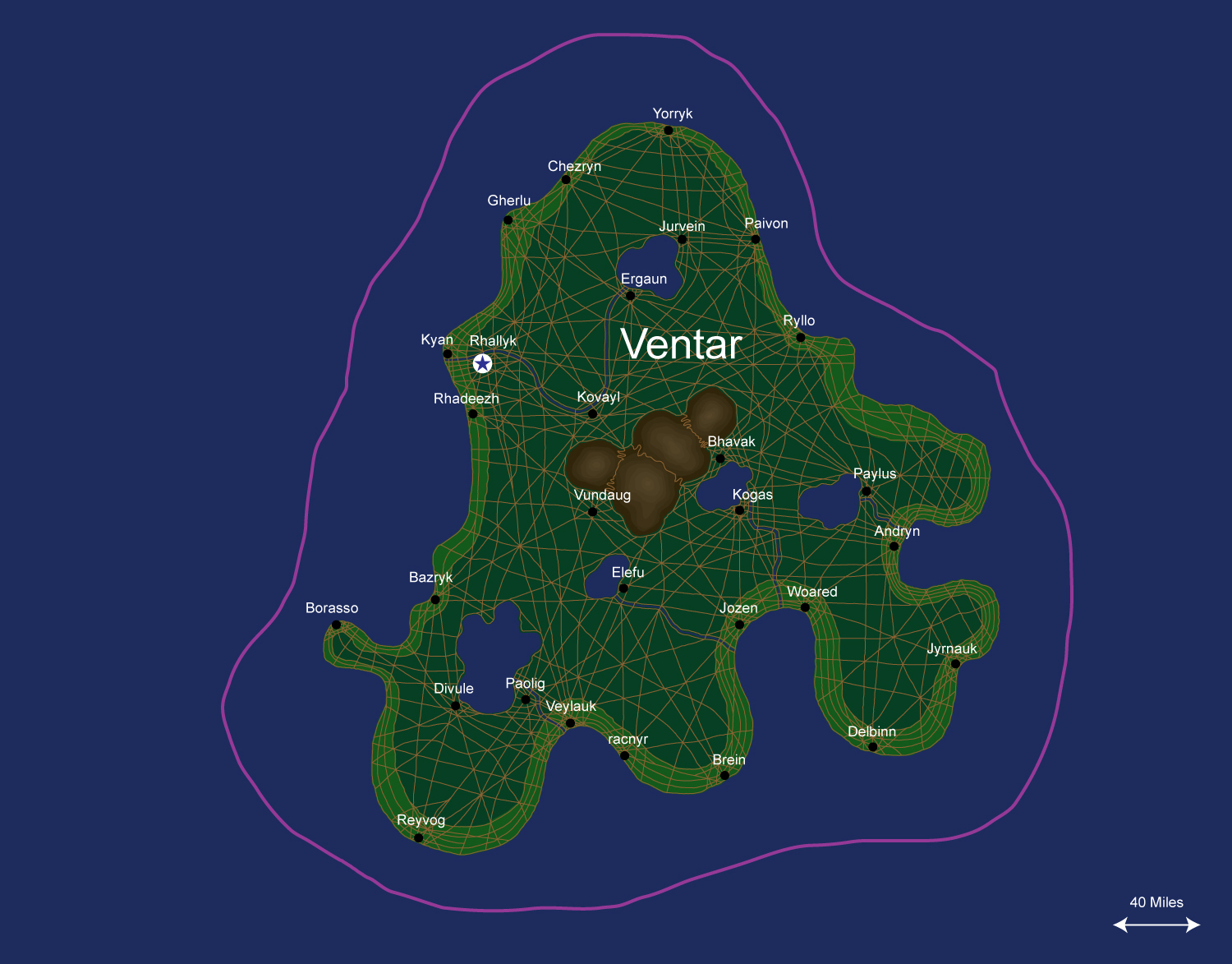 Map of the nation of Ventar