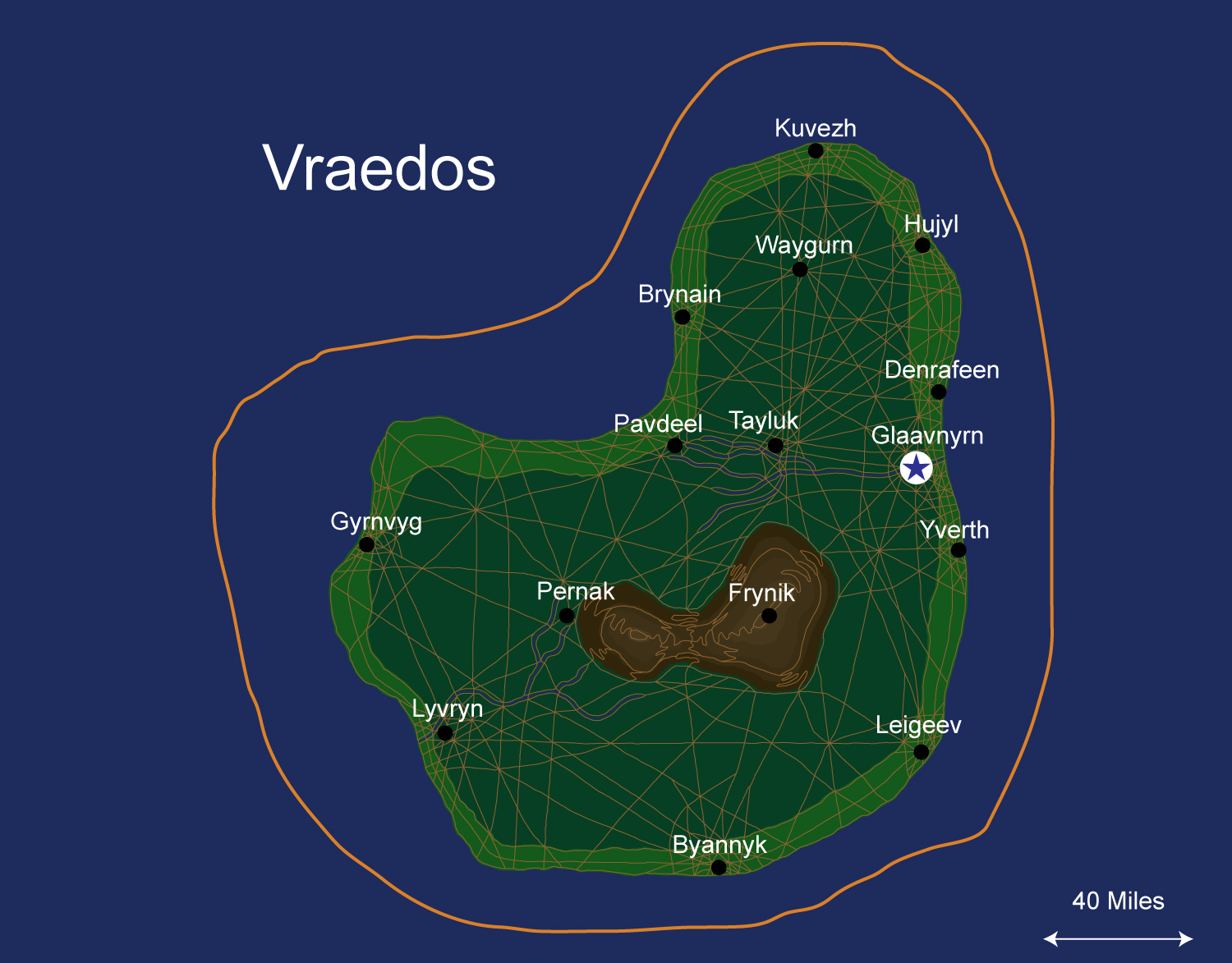 Map of the nation of Vraedos