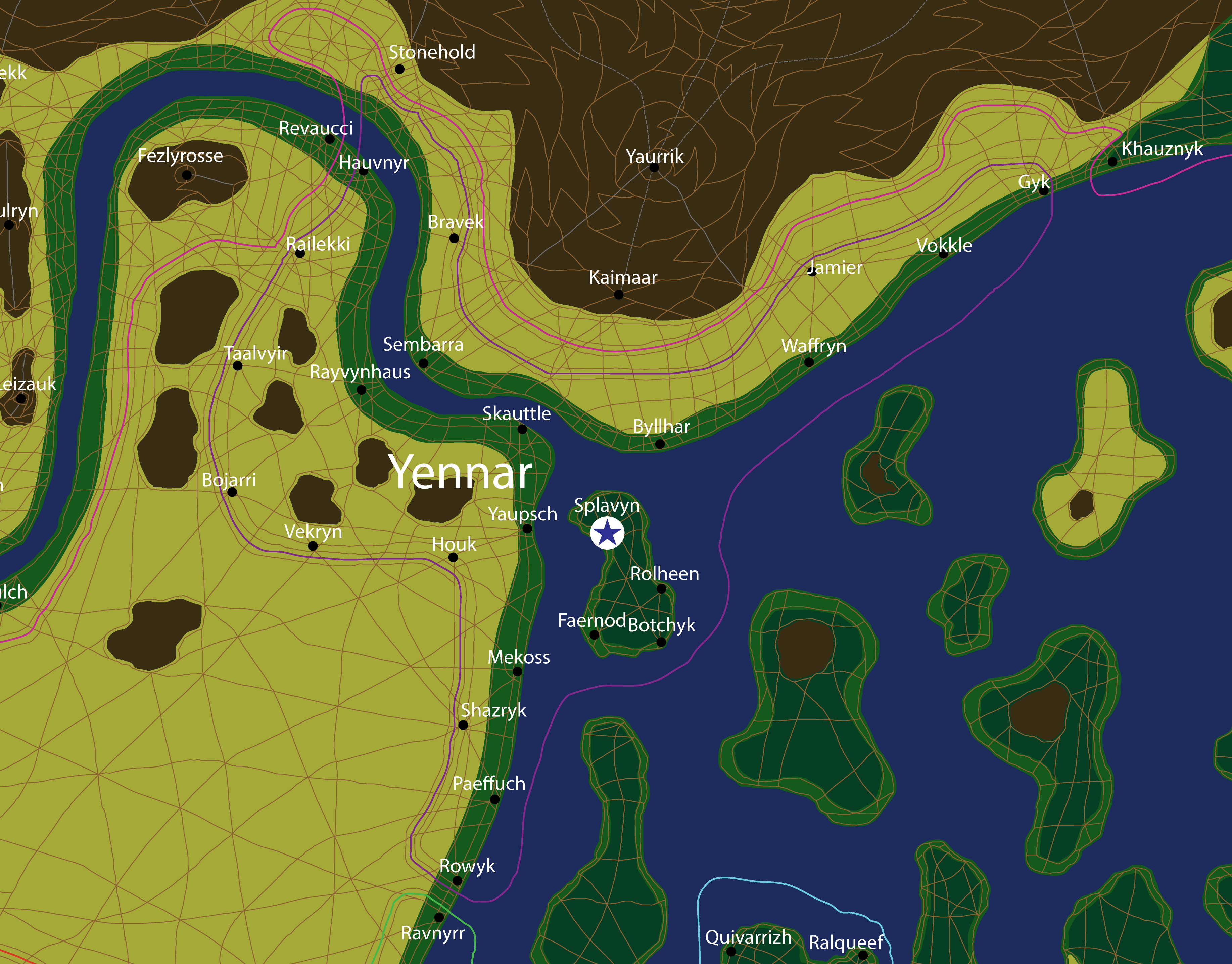 Map of the nation of Yennar