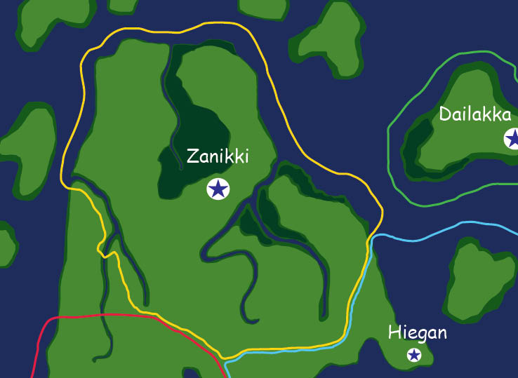 Map of the nation of Zanikki